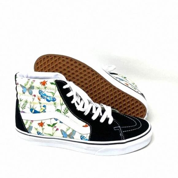 💖MEGA SALE💖VANS SK8-HI Men Butterfly Floral Black White VN0A5HXVUC0 Canvas - Picture 7 of 11